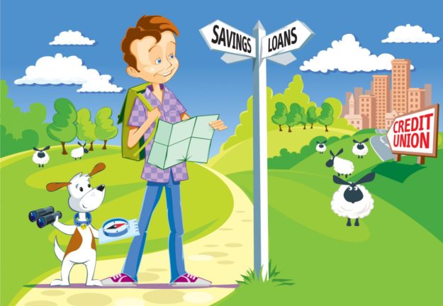 cartoon of boy navigating financial decisions