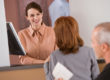 image of bank teller and customer