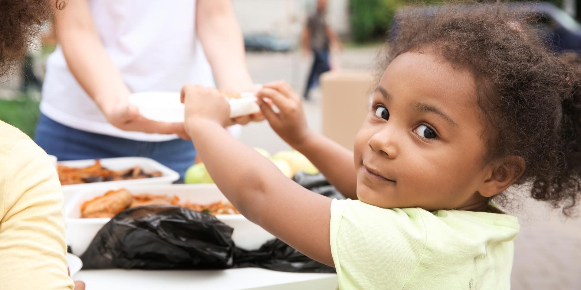 child with lunch